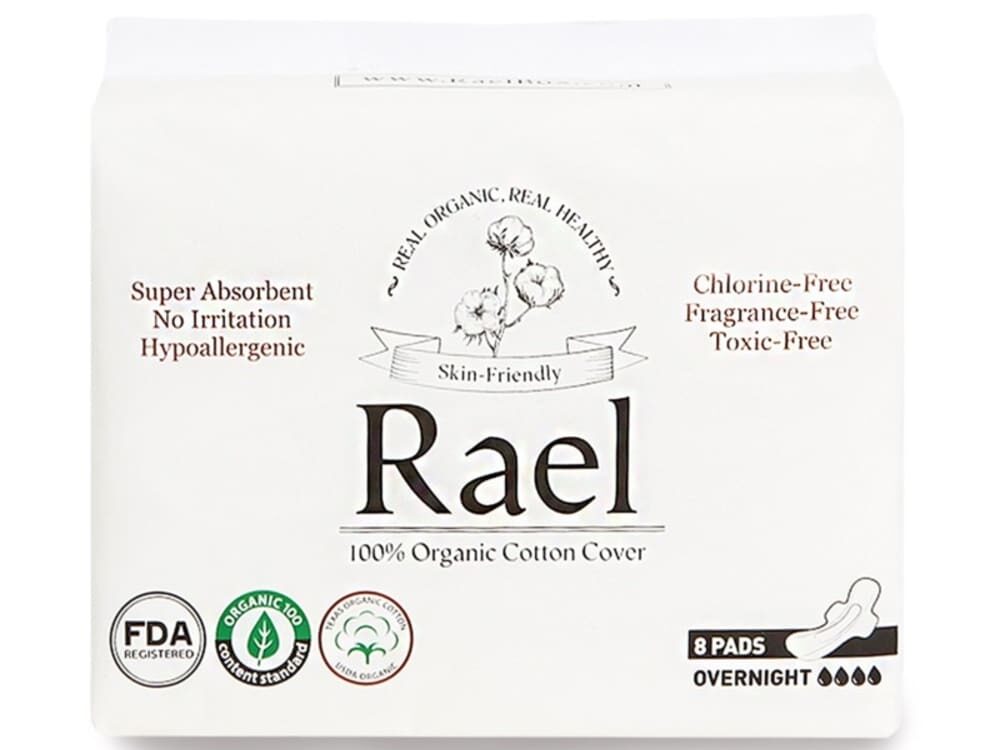  Rael Pads for Women, Organic Cotton Cover - Period Pads with  Wings, Feminine Care, Sanitary Napkins, Heavy Absorbency, Unscented, Ultra  Thin (Overnight, 20 Count) : Automotive